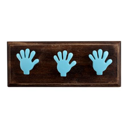 Turquoise Resin Fingers Wooden Hooks